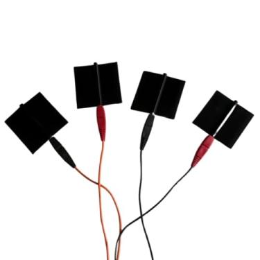 Imagem de Kit Eletrodos de Silicone Condutivo 5x5cm Universal – Borracha Condutiva para Fisioterapia, TENS, FES, Corrente Russa e Aussie – Terapia Estética e Reabilitação (4)