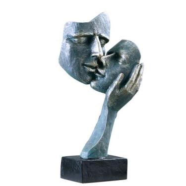 Imagem de Escultura: Silêncio é dourado, abstrato, amor, casal romântico - yiwei