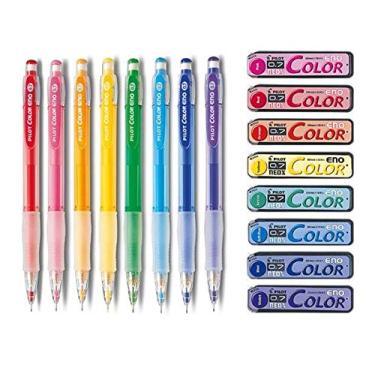 Imagem de Pilot Lapiseira automática Color Eno 0,7 mm conjunto de 8 cores e refil de grafite de 0,7 mm, conjunto de 8 cores