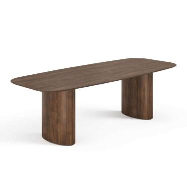 Imagem de Mesa De Jantar Orgânica Tivoli 270cm X 110cm 10 Lugares Lamina Cinamomo Castanho