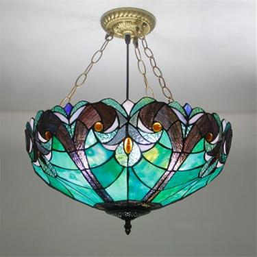 Imagem de Luminária pendente contemporânea de vidro colorido com LED, estilo americano luxuoso e criativo, para sala de estar, restaurante, quarto, hotel, casa de campo, corredor, café, bar ou escada