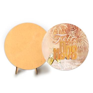 Imagem de Painel Redondo C Elastico 50cm Ano Novo + Suporte MDF (ANV049)
