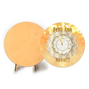 Imagem de Painel Redondo C Elastico 50cm Ano Novo + Suporte MDF (ANV077)