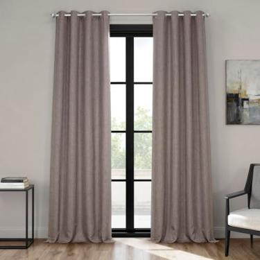 Imagem de HPD Half Price Drapes BOCH-LN185-GR Cortinas de escurecimento de ambientes com ilhós para sala de estar e quarto (1 painel), 127 x 244 cm, vison