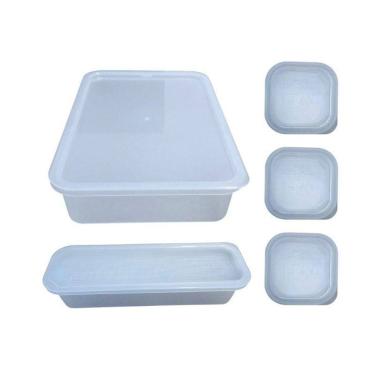 Imagem de Conjunto 5 Potes Com Tampa 200Ml/500Ml/1200Ml Livre De Bpa