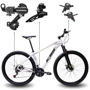 Imagem de Bicicleta Aro 29 Bike Ksw Xlt Shimano Freio Hidráulico 21 Marchas - Branco -ad Preto - 19 Branco -ad Preto