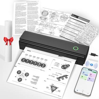 Imagem de NADAIIN Impressoras portáteis sem fio para viagens, impressora térmica Bluetooth suporta carta dos EUA de 21,6 cm x 28 cm, tamanho A4, impressora móvel sem tinta, funciona com Android, iPhone, laptop