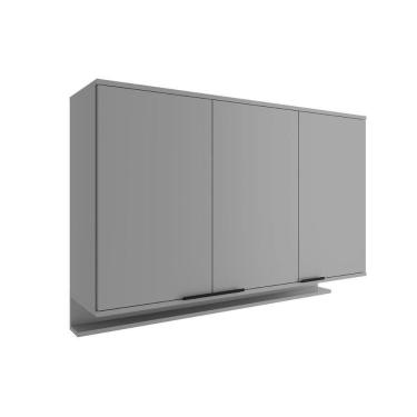 Imagem de Armário Aéreo Cozinha Modulado Alpha 2501 C- 3 Portas 120cm Cinza - Carraro