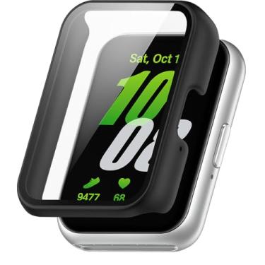 Imagem de Capa Bumper com Película Compatível com Samsung Galaxy Fit 3 - Case Protetora para Smartwatch, cor Preto