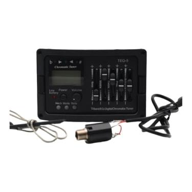 Imagem de oshhni Pré-amplificador de 5 bandas para guitarra acústica, equalizador digital, Chromatia Blend, afinador, captador piezo, controle de volume para palco e, Sem Tampa de Rosca Traseira