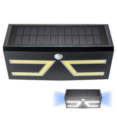 Imagem de Luz de segurança LED solar ao ar livre, lâmpada com sensor de movimento à prova d'água, ultralegre, três modos, design branco e preto, ótimo para iluminação de quintal e rua