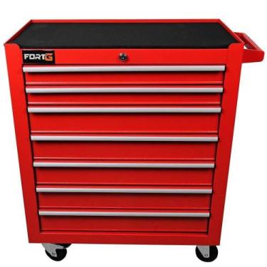 Imagem de Carrinho de Ferramentas Vermelho 7 Gavetas Com 49 Peças + 2 - FORTGPRO