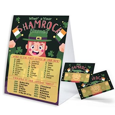 Imagem de Qual é o seu jogo de nome trevo para atividades de festa do dia de São Patrício, decorações do dia de São Patrício, etiquetas de nome, jogo do dia de São Patrício para adultos e crianças atividade de