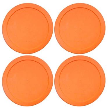 Imagem de Tampas para recipientes de vidro redondos Pyrex e Anchor (6 xícaras, laranja-4 peças)