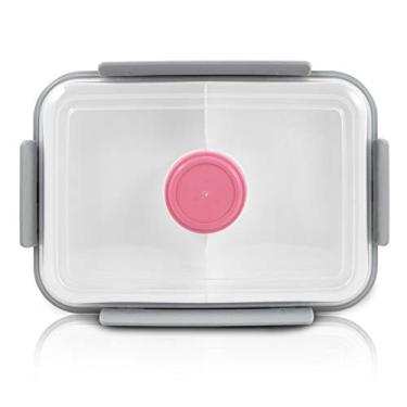 Imagem de MARMITA POTE FITNESS PARA ALIMENTAÇÃO REFEIÇÃO COM POTE PARA MOLHO MICROONDAS JACKI DESIGN ROSA