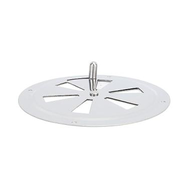 Imagem de Tbest Placa de ventilação de cabine de aço inoxidável de grau marítimo, tampa de ventilação redonda com botão lateral para barco, iate e trailer, cabine de grelha de ar premium (12,7 cm)