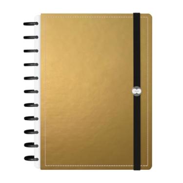 Imagem de Caderno Iscool Disc Inteligente 140 Folhas Solid Metallic Dourada G+
