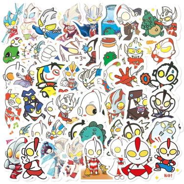 Imagem de Adesivos Ultramans, vinil impermeável, anime, 64 unidades/lote, 5-7 cm