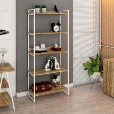 Imagem de Estante Kuadra 80X40X187cm C/05 Prateleiras Estrutura Branca - Compace