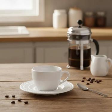 Imagem de Xícara De Chá Roma Branco Porto Brasil + Pires (VALOR DE CADA JOGO 1 X