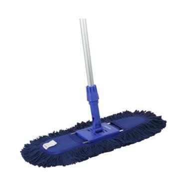 Imagem de Mop de Algodão 60cm com Cabo Telescópico 1,45m Reforçado – Limpeza Profissional Sem Esforço – Azul