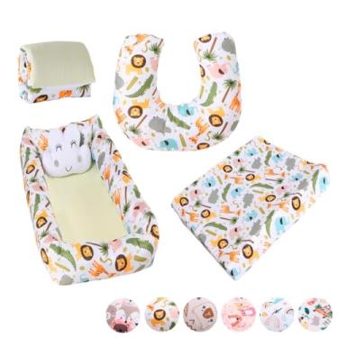 Imagem de Kit Ninho Redutor Quadrado + Almofada de Amamentação Sublimada + Trocador Anatômico + Trocador Portátil Menino e Menina(FLORESTA)