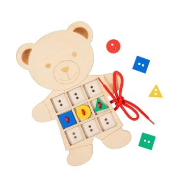 Imagem de MERIGLARE Brinquedo de madeira para encaixar animais, com botões, para aprendizado pré-escolar, reconhecimento de formas e cores, educação infantil.