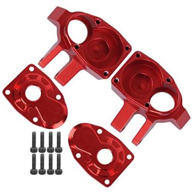 Imagem de SIWOTED 2 unidades em liga de alumínio do eixo dianteiro da caixa de direção para carro RC Axial Capra SCX10 III (Vermelha)