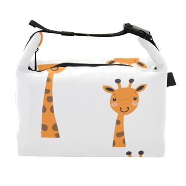 Imagem de STAYTOP Lancheira de girafa de desenho animado com fivela, lancheira isolada para meninos e meninas, lancheira térmica para trabalho escolar