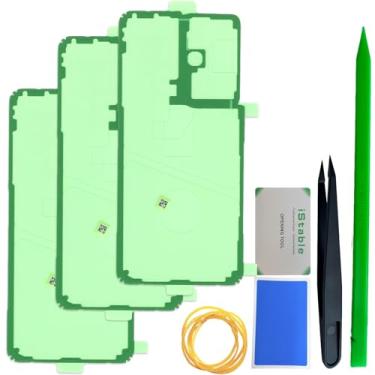 Imagem de iStable Adesivo de cobertura traseira para Samsung Galaxy S21 Ultra substituição fita adesiva para tampa de bateria, kit de reparo de fita adesiva dupla face pré-fabricada SM-G998B/DS (3 peças)