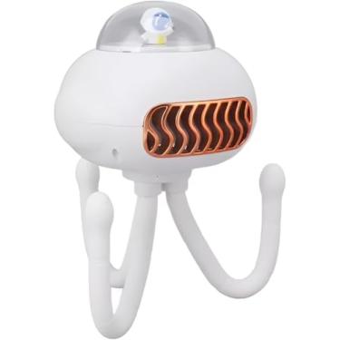Imagem de Mini Ventilador Portátil Polvo Flexível – 3 Velocidades, Bateria Recarregável USB, Silencioso, Dobrável, Ideal para Carrinho de Bebê, Berço, Viagens e Passeios| Branco