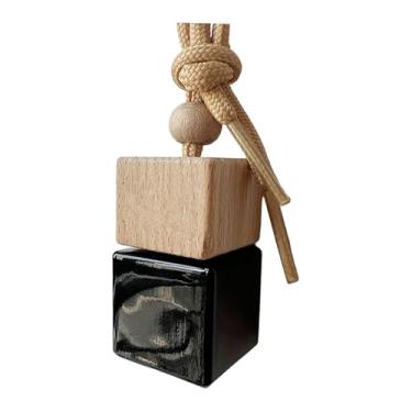 Imagem de Fenteer Frasco de vidro vazio para difusor de aromatizador de carro, frasco de perfume de 8ml para pendurar, ideal para escritório, guarda-roupa e casa, Preto