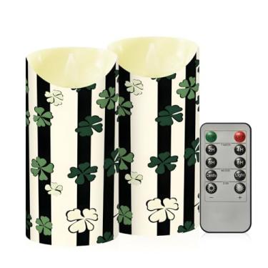 Imagem de Wassud Pacote com 2 velas St sem chama com controle remoto, velas realistas cintilantes com temporizador, velas decorativas para Natal, casamento, festa, decoração de casa média