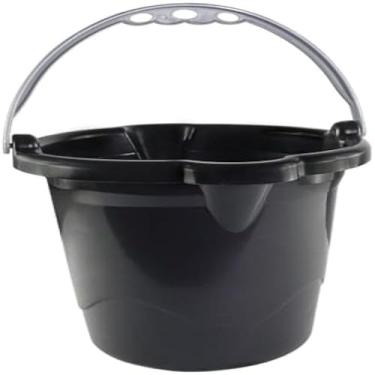 Imagem de Balde de plastico resistente preto, transportar agua e liquidos, 8,5 Litros,util