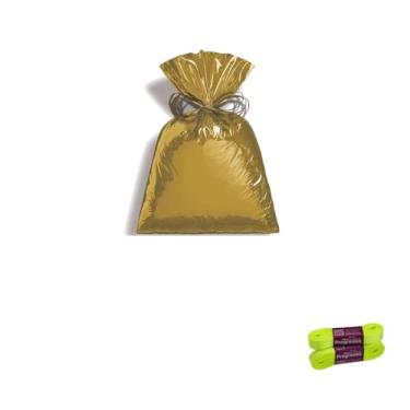 Imagem de Kit Saco Metalizado 15x22cm 50 Unidades + Fita Cetim Impressa 003 15mm x 10 Metros