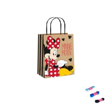 Imagem de Kit Sacola de Papel Kraft Minnie P 1 Unidade com Fita Cetim 15mm x 10mts