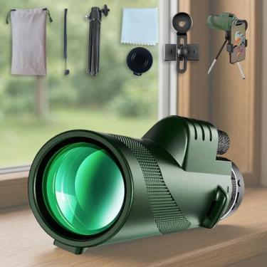 Imagem de Telescópio monocular, alta definição, 80 x 100, alta potência, para adultos, com adaptador de smartphone, telescópio, caça, vida selvagem, observação de pássaros, viagem, acampamento