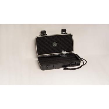 Imagem de Umidor para Charutos, Preto, ABS Alta Resistência, até 5 Unidades, à Prova d'água, com Vedação Hermética e Cordão