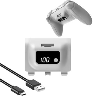 Imagem de Tangxi Bateria Recarregável do Controlador para X box Series X/S, Bateria de 1400mAh Com Cabo de Carregamento USB C, Display LED Digital (Branco)