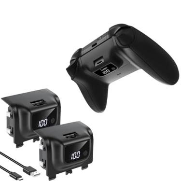 Imagem de Tangxi Bateria Recarregável do Controlador para X box Series X/S, Bateria de 1400mAh Com Cabo de Carregamento USB C, Display LED Digital (Preto)