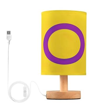 Imagem de Joisal Luminária de leitura multicolorida com bandeira do orgulho LGBT para mesa de cabeceira da paz, abajur para sala de estar individual, móveis de quarto