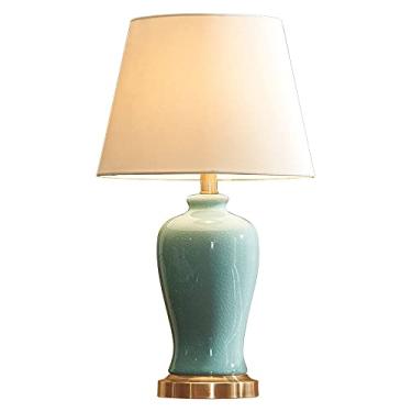 Imagem de Abajur de mesa chinês com esmalte colorido e efeito craquelado, design criativo para quarto, mesa de cabeceira, luminária de cerâmica para sala de estar, escritório em casa.