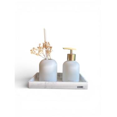 Imagem de Kit Lavabo Alecrim (Difusor,Sabonete e Bandeja Mármore) Acqua Aroma