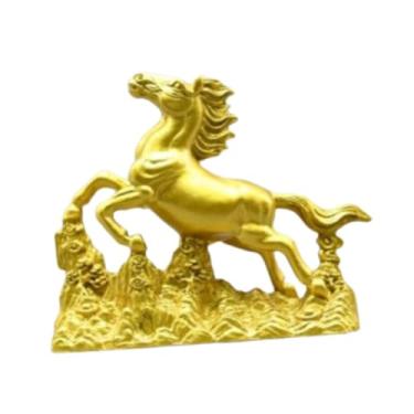 Imagem de XLWLLNJ Escultura de Cavalo da Riqueza Feng Shui, Estatueta de Cavalo da Fortuna para Decoração de Quarto, Sala de Estar e Mesa, C