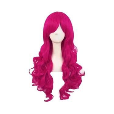 Imagem de Peruca De Cosplay Pinkie Pie Sintética Rosa Com Cachos Ondulados Anime