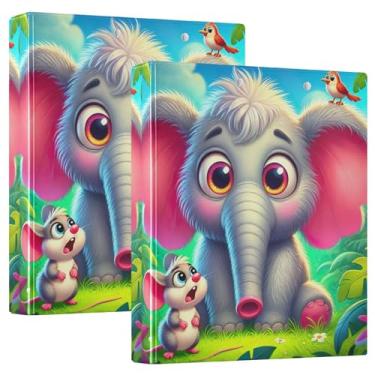 Imagem de Fichários de 3 anéis com 3 anéis fofos e fofos, 3 pastas, 3 anéis, 3 pastas, anel redondo, 31,5 x 27 x 6 cm, 1 pacote