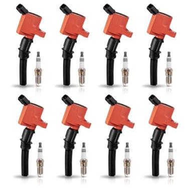 Imagem de ENA Conjunto de 8 bobinas de ignição direta e velas de ignição compatíveis com Ford E-150 e 1998-2001 Mercury Grand Marquis Ford Crown Vicotira 4.6L V8 SP-493 DG508