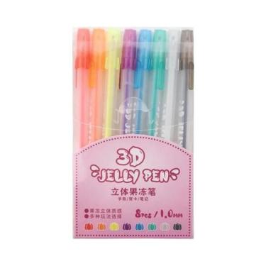 Imagem de Canetas Gel Retráteis 3D Com Glitter Em Cores Sortidas Para Escrita, D