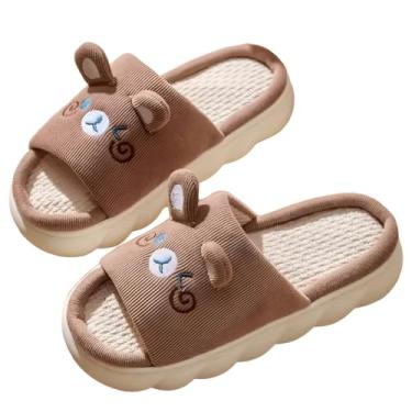 Imagem de Chinelo Pantufa Confortável Super Quentinho Antiderrapante Unissex de Quarto Desenhos Fofos Coelho Ursinho Sapinho Primum (Ursinho Marrom - 38/BR)