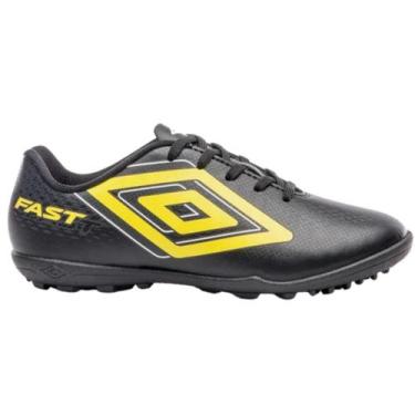 Imagem de Chuteira society umbro fast ii jr u07fb00392, Preto graf amarelo, 34